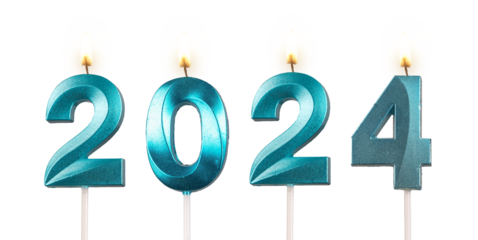 2024 year, number candles isolated on white background