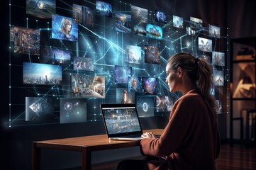 Virtual Remote Video Conference Call Or Webinar