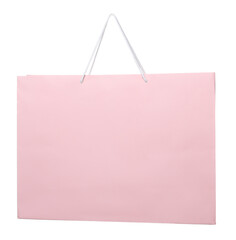 One pink shopping bag isolated on white