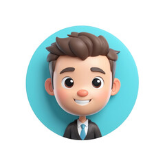 3d render businessman avatar collection on isolated transparent background png, generated with AI