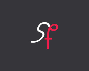 initial letter SF logo design template