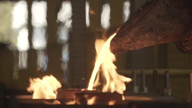 Lava being poured in the foundry