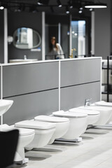 Plumbing showroom, bathtub, toilet, bathroom interior design.