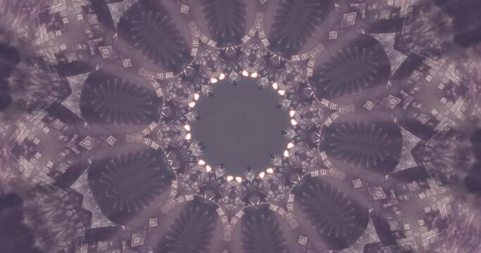 Glowing rosette patterns on a dark background