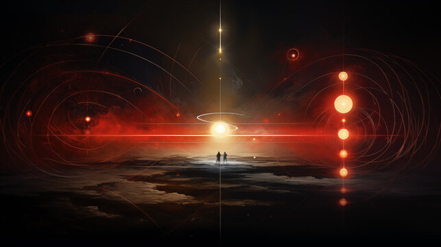 Quantum entanglement illustrated.Wallpaper Backgound