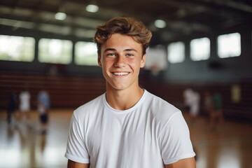 Portrait of a teenage male basketball player