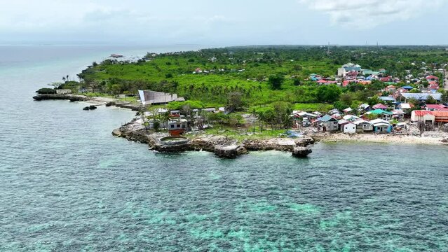 Aerial shot of the small Olango Island just off the coast of Cebu City Philippines.