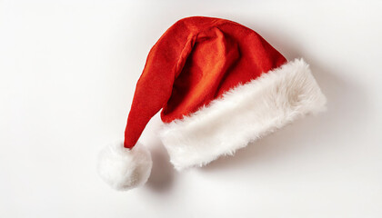 Obraz na płótnie Canvas Santa claus red hat isolated