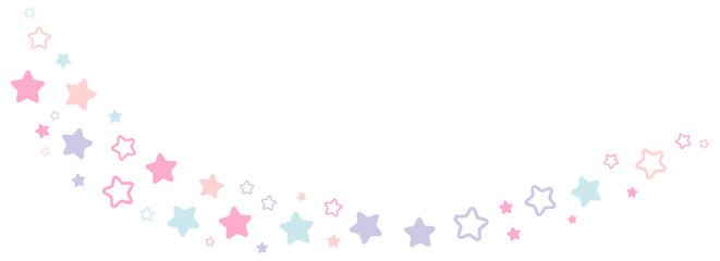 Pastel stars line simple. Vector illustration.	