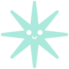 Smile star shape cartoon. Vector illustration.	