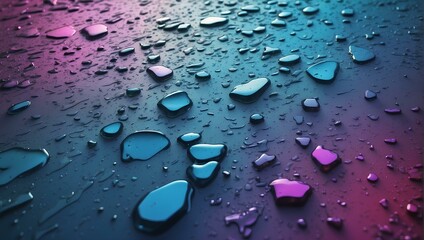 water drops on colorful abstract background, wet background 