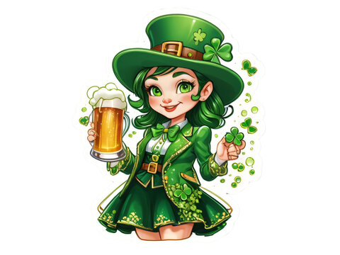 St. Patrick's Day Leprechaun Beer Cheers. Generative AI