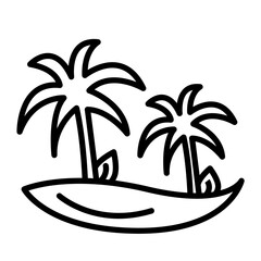 Palm Tree Line Icon