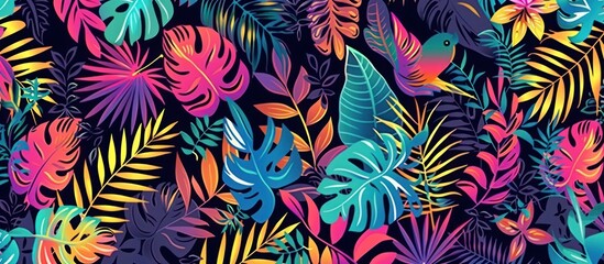 tropical pattern with jungle vegetation