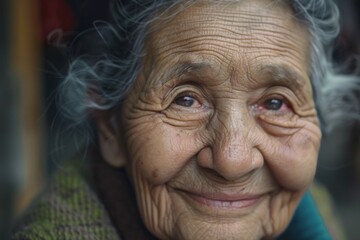 Elderly woman smiling face