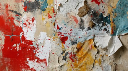 a wall with paint splatters
