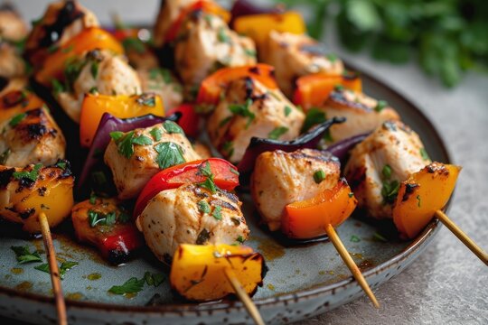 A Plate Of Chicken And Vegetables