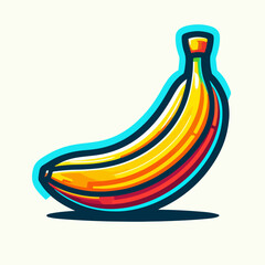 Banana icon vector outline and silhouette.