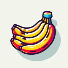 Deurstickers Banana icon vector outline and silhouette. © Alisaman