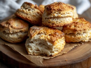 a group of biscuits on a wood surface