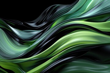 Obraz premium a black and green wavy fabric