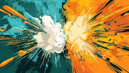 a colorful explosion of paint