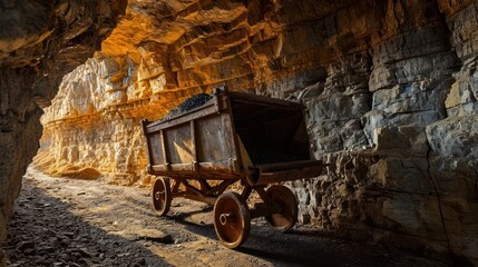 Obraz premium a cart in a cave