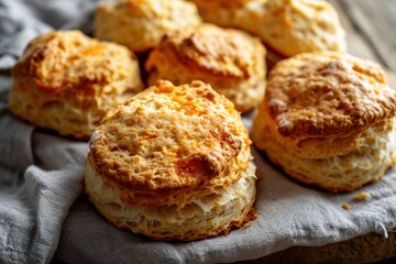 a group of biscuits on a cloth