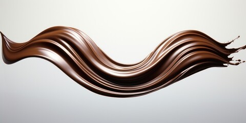 a chocolate swirl in a white background