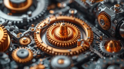 A gleaming metal gear stands out against the dark background, showcasing the intricate design and functionality of this auto part