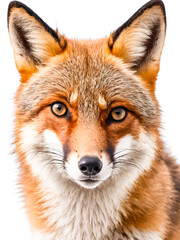 Fototapeta premium Portrait of a red fox on a white background. Close-up