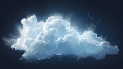 Cumulus and fluffy cloud shape with isolated on transparent background Clip art, cut out and sky elements
