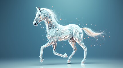 Cute rainbow Pegasus unicorn horse illustration