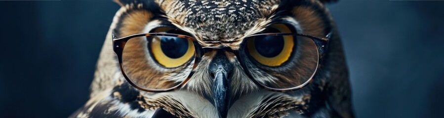 a close up of an owl's face - Powered by Adobe