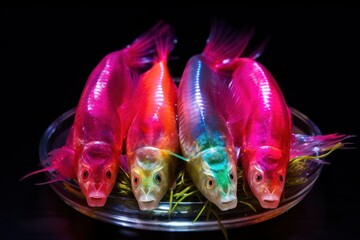 a group of fish on a plate