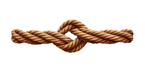 Fototapeta premium Rope knot isolated on transparent a white background