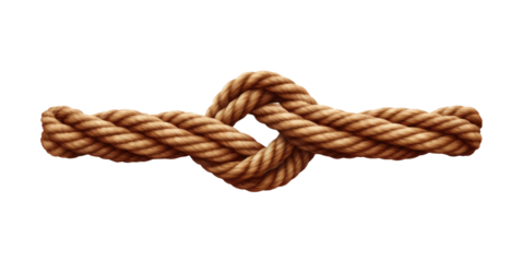 Rope knot isolated on transparent a white background