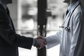 doctor shaking business hand