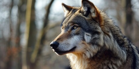 a wolf looking towards the camera