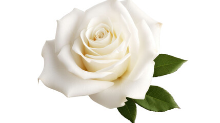 Single white rose isolated on transparent background  - Powered by Adobe