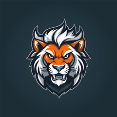 Colorful Tiger roaring vector mascot illustration.
Tiger. Roaring tiger logo. Tiger growling, grinning  Beautiful, breathtaking tiger