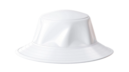 White bucket hat isolated on transparent a white background 