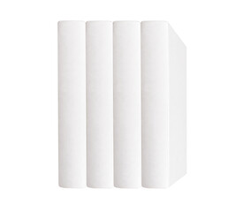 Book spines row, vertical hardbacks mockups isolated on white background, transparent png © valiantsin