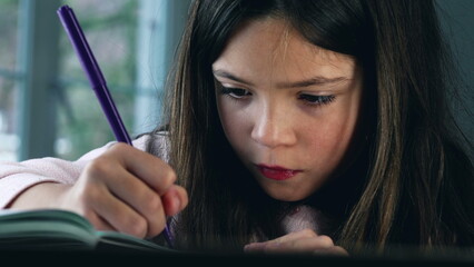 Artistic Child Captivated in Drawing - Close-up of Creative Expression