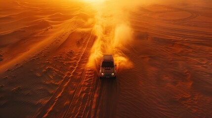 Off-road desert safari adventure in Dubai - obrazy, fototapety, plakaty