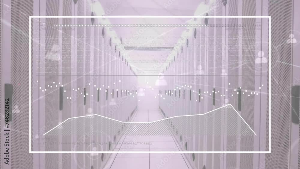 Poster animation of digital data processing over computer servers