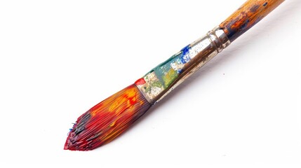 A paintbrush isolated against a white background