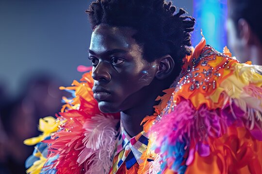 Fashion Show, New Collection Demonstration, Unusual Clothes, Bright Outfit, Uncomfortable