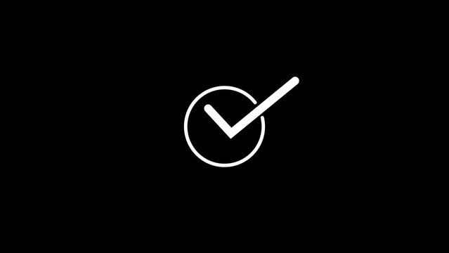 check animated icon with black background