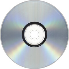 Isolated png CD disk with transparent plastic details, retro vintage old cd 